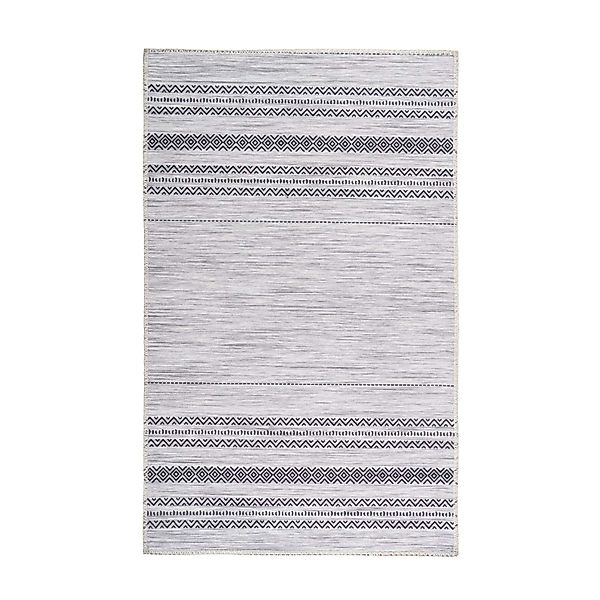 MeGusta Flachflor Teppich EthnoDesign Grau Polyester 200x290 cm Sonia günstig online kaufen