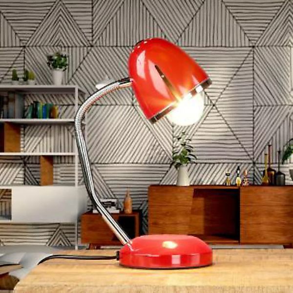 Schreibtischlampe Retro Rot flexibel 36 cm Metall E27 günstig online kaufen