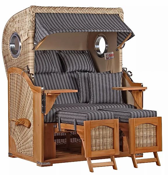 Strandkorb Rantum Teak PE shell Dessin 500 günstig online kaufen