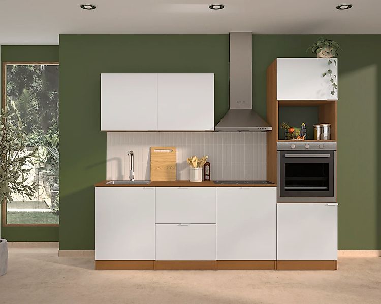 Gami Küchenzeile "240 cm EDEN ohne E-Geräte" mit melaminbeschichteter Oberf günstig online kaufen