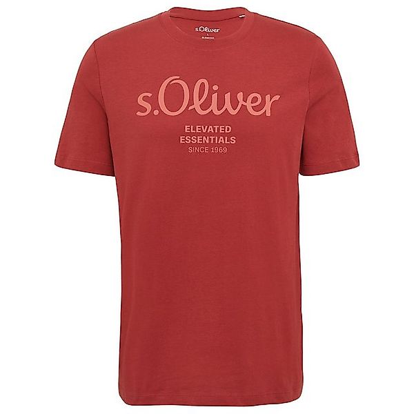 s.Oliver Rundhalsshirt s.Oliver XXL T-Shirt weinrot Logo-Frontprint günstig online kaufen