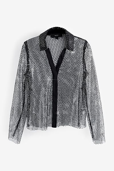 Next Langarmbluse Langärmelige Bluse mit Kettenmuster günstig online kaufen