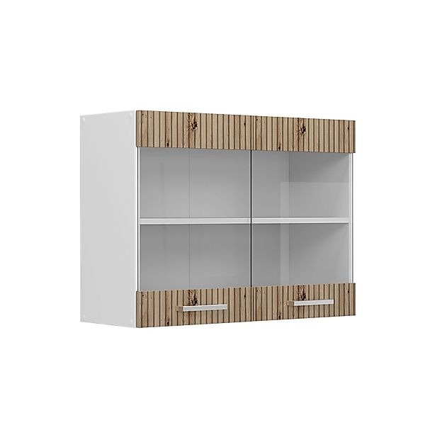 Vicco Küchenglasschrank R-Line Glashängeschrank Artisan-Eiche/Weiß 80 cm günstig online kaufen