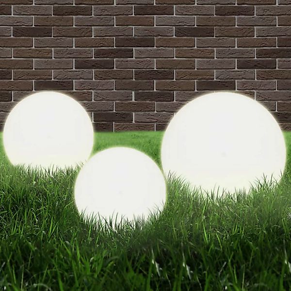 Led-gartenleuchten-set 3-tlg. Kugelförmig 20/30/40 Cm Pmma günstig online kaufen