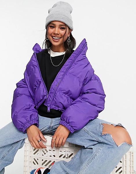 Weekday – Promis – Kurze Steppjacke Jacke aus recyceltem Polyester in leuch günstig online kaufen