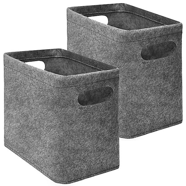 DuneDesign Aufbewahrungskorb 2er Set Filz Toilettenpapierbox Grau - Filzkor günstig online kaufen