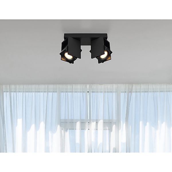 Globo Strahler Rory 2-flammig Schwarz matt 256 x 84 x 157 mm günstig online kaufen