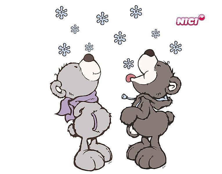 Wandtattoo NICI - Winter Bears - schneeflocken essen günstig online kaufen