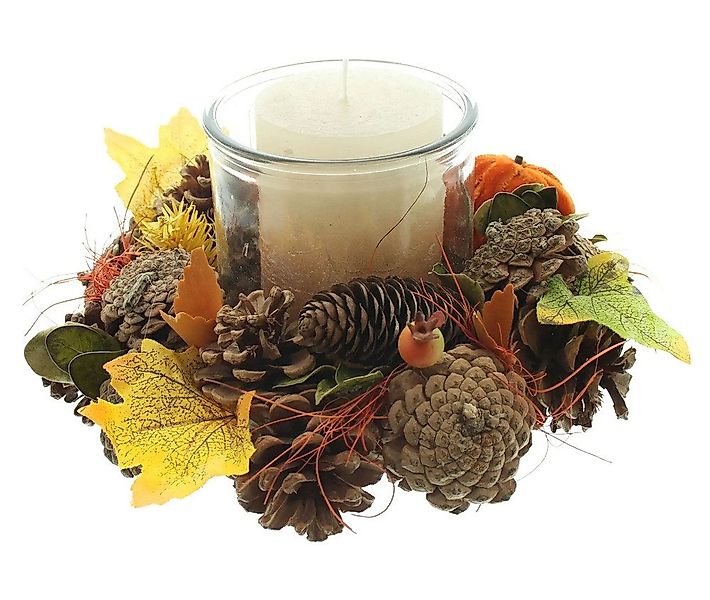 Home-trends24.de Windlicht Herbst Kranz Deko Tisch Windlicht Glas Halloween günstig online kaufen
