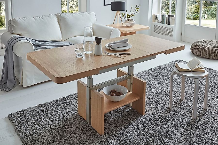 Vierhaus Couchtisch "Kiya", Platte Echtholz furniert, Wangen und Ablage, fu günstig online kaufen