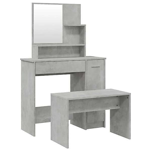 vidaXL Schminktisch Schminktisch-Set Betongrau 86,5x35x136 cm günstig online kaufen