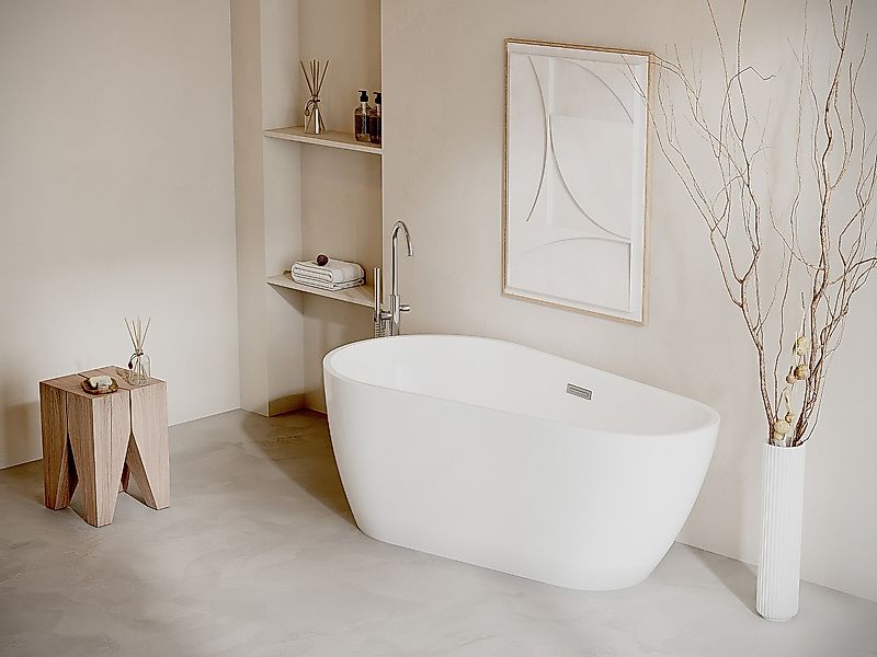 Freistehende Badewanne asymetrisch - Acryl - 240 L - 160 x 80 x 59 cm - Wei günstig online kaufen