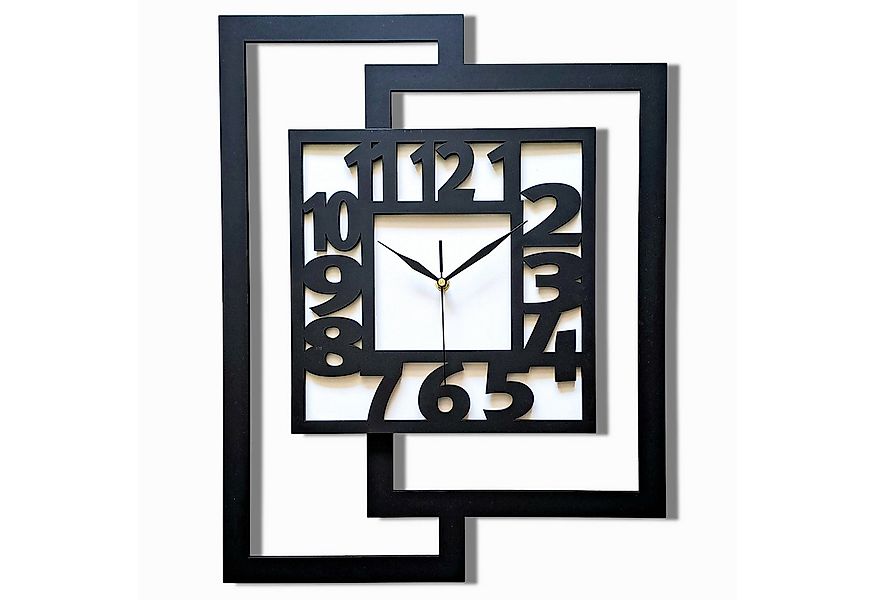 ORNAMENTI Wanduhr Grosse, moderne, geometrisch, Holz, hingucker, rechteckig günstig online kaufen