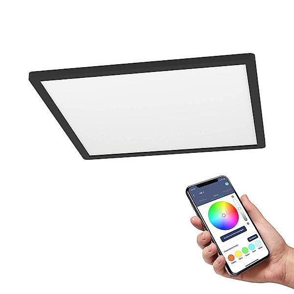 EGLO connect LED-Deckenlampe Rovito-Z, schwarz, 42 x 42 cm günstig online kaufen