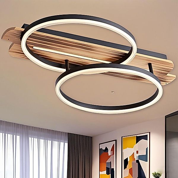 YINDN Deckenleuchte 2 Ringe LED Deckenleuchten günstig online kaufen