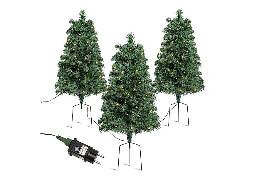 Salcar Künstlicher Weihnachtsbaum 3er Set LED Weihnachtsbaum mit Beleuchtun günstig online kaufen