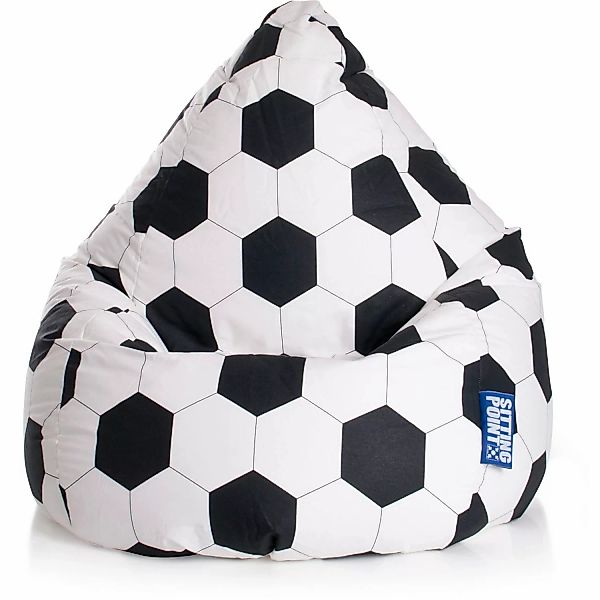 Sitting Point Sitzsack BeanBag 220 l Schwarz-Weiß Fußball-Muster günstig online kaufen