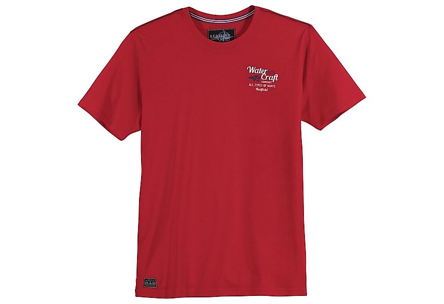 redfield Rundhalsshirt Redfield Übergrößen T-Shirt paprikarot Water Craft günstig online kaufen