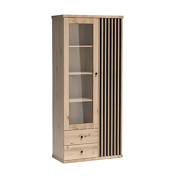 Lomadox Vitrine CALLAO-161 Eiche Nb. mit günstig online kaufen