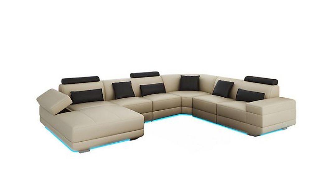 Xlmoebel Sofa Modernes Ledersofa mit Eckdesign und Wohnlandschaftsgarnitur, günstig online kaufen