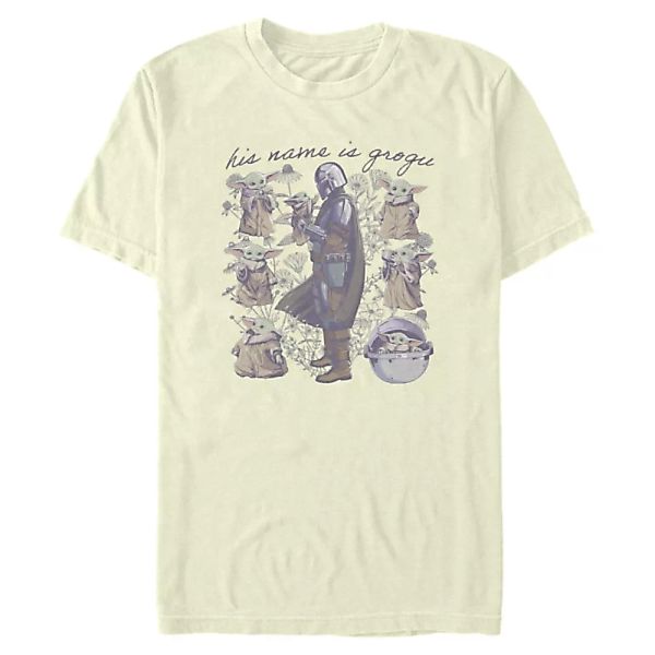 Star Wars - The Mandalorian - Mando & Child Grogu Floral - Männer T-Shirt günstig online kaufen