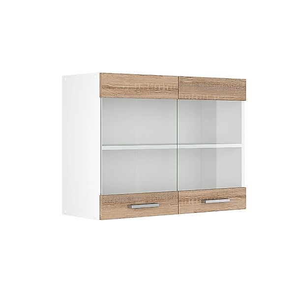 Vicco Glashängeschrank R-Line, Sonoma/Weiß, 80 cm günstig online kaufen