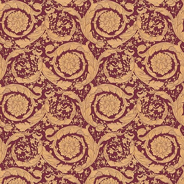 PROFHOME 366927-GU Luxus Tapete Barock schimmernd Rot Gold Braun 7,035 m2 0 günstig online kaufen