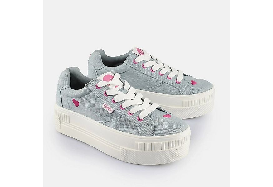 Buffalo Buffalo Paired Heart Sneaker mit Plateausohle Denim Blau/Pink 41 Sn günstig online kaufen