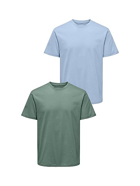 ONLY & SONS T-Shirt 2er-Set Rundhals günstig online kaufen