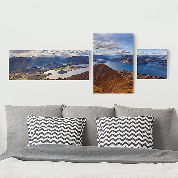3-teiliges Leinwandbild - Querformat Roys Peak in Neuseeland günstig online kaufen