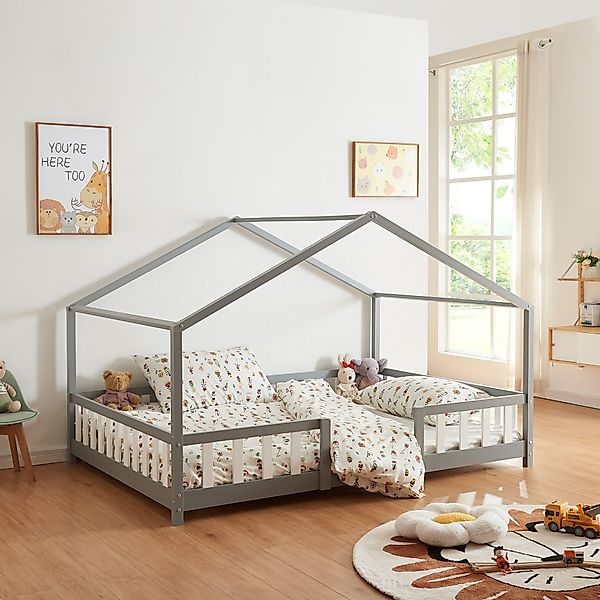 en.casa Kinderbett, »Treviolo« Haus-Optik Montessori 120x200 günstig online kaufen