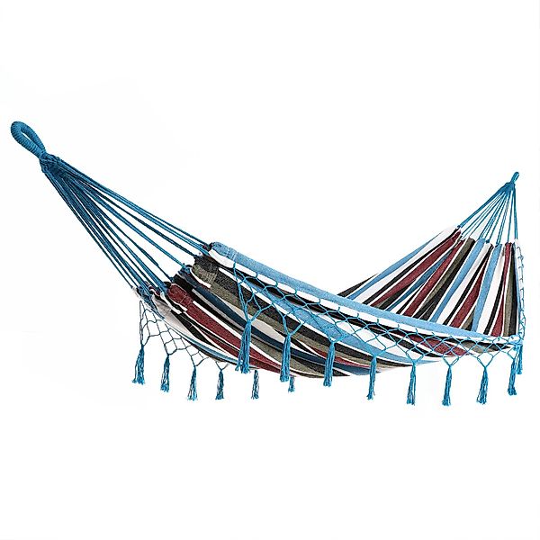 Hängematte Blau 210x150cm mit Fransen günstig online kaufen