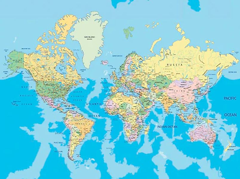 Papermoon Fototapete »World Map« günstig online kaufen