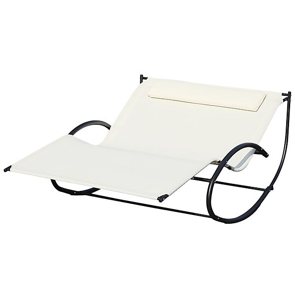 Outsunny Sonnenliege 2-Sitzer, Schaukel-Gartenliege aus Metall und Textilge günstig online kaufen