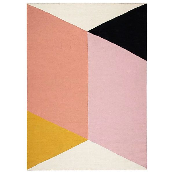 Rectangles blocks Kelim Teppich rosa 200 x 300cm günstig online kaufen