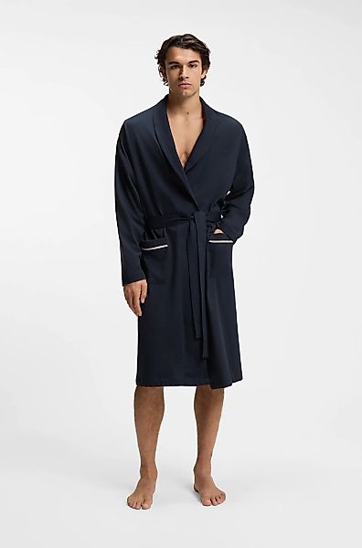 BOSS Morgenmantel aus Baumwoll-Jersey mit Logo-Stickerei günstig online kaufen