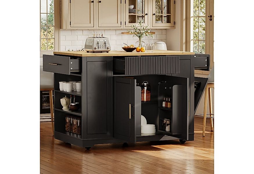 Flieks Küchenwagen mit Rollen, Schubladen, Klappen, Türregalen und verstell günstig online kaufen