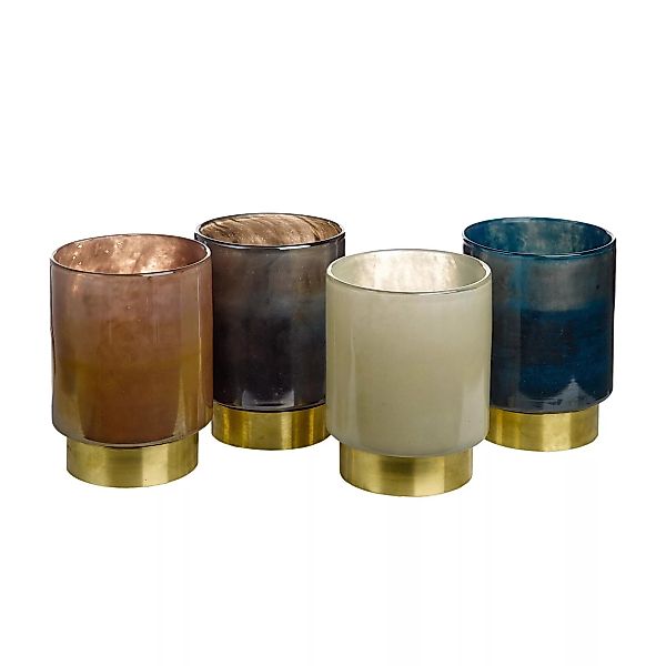 pols potten - Belt Teelichthalter M 4er Set - mehrfarben/H 19cm x Ø 14cm günstig online kaufen
