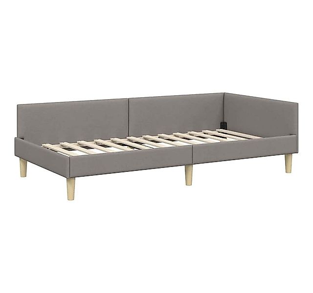 vidaXL Bett Eckbettgestell mit Kopfteil Taupe 90 x 190 cm Stoff (1-tlg) günstig online kaufen