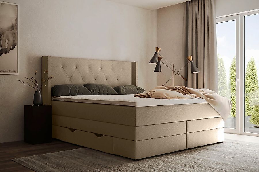 Places of Style Boxspringbett "Elegance", mit schöner Knopfheftung, in den günstig online kaufen