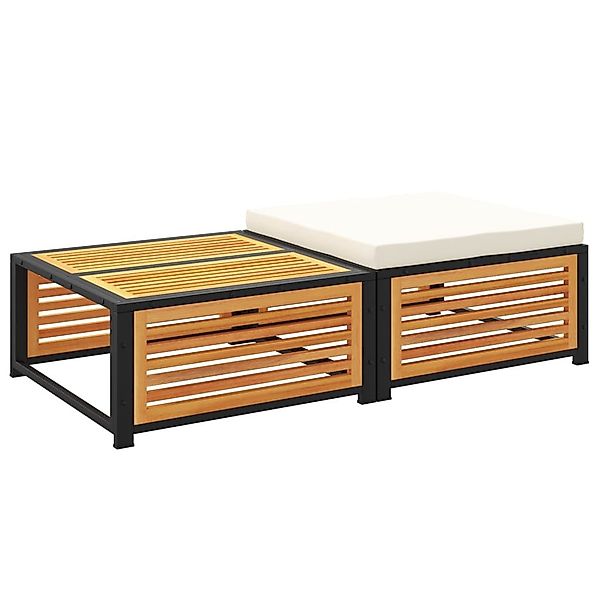 vidaXL Sofaelement Gartentisch mit Hocker Massivholz günstig online kaufen