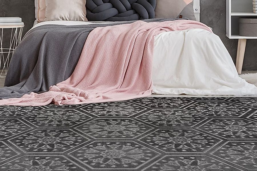 my home Teppich »Stina«, rechteckig, 7 mm Höhe, Hoch-Tief-Effekt, mit Muste günstig online kaufen