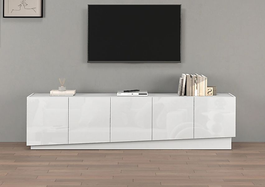 OTTO home Lowboard "VELA, Höhe 60 cm, Breite 225 cm,Design mit schrägen Tür günstig online kaufen