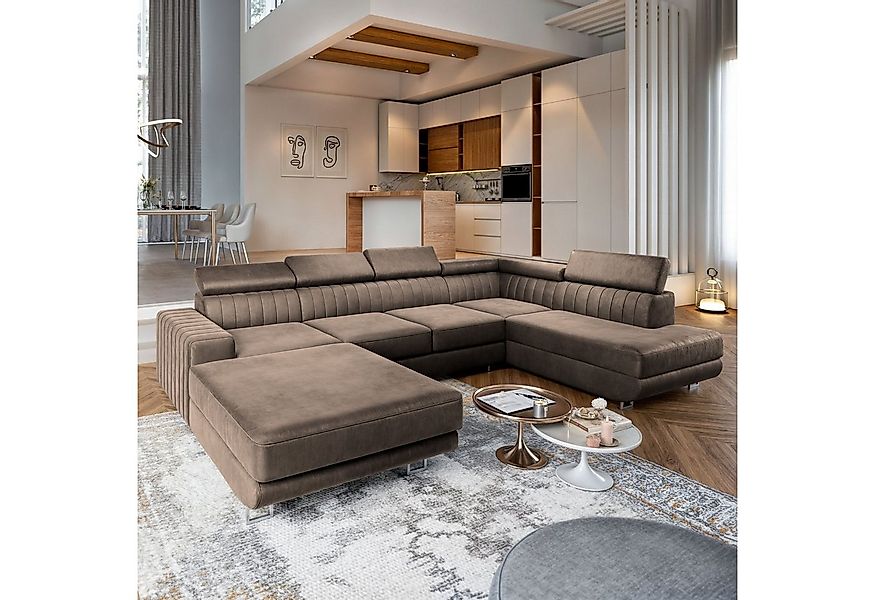 Masseno Ecksofa SIENA mit Schlaffunktion U-Form, Sofa mit Bettkasten günstig online kaufen