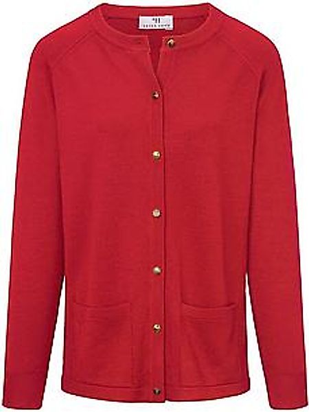 Strickjacke aus 100%Schurwolle Pure Tasmanian Wool Peter Hahn blau günstig online kaufen