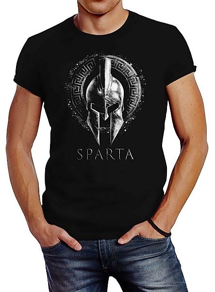 Neverless Print-Shirt Neverless® Herren T-Shirt Aufdruck Sparta Helm Kriege günstig online kaufen