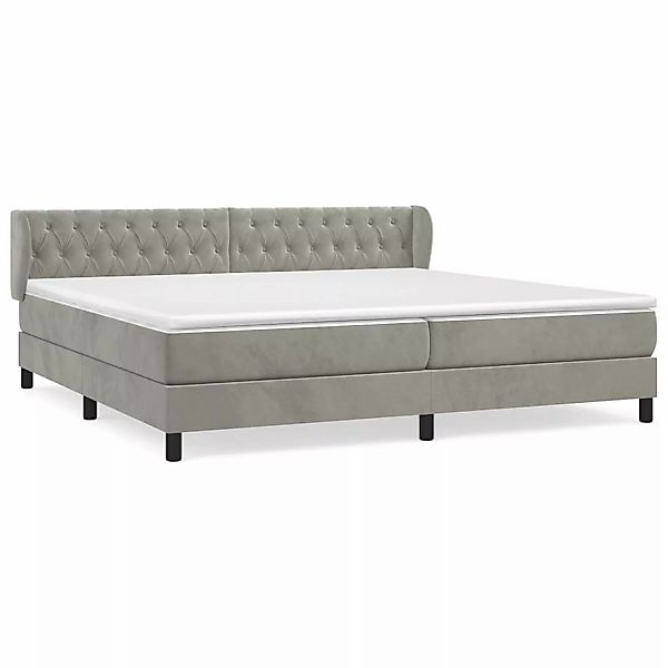 vidaXL Boxspringbett mit Matratze Hellgrau 200x200 cm Samt1393380 günstig online kaufen