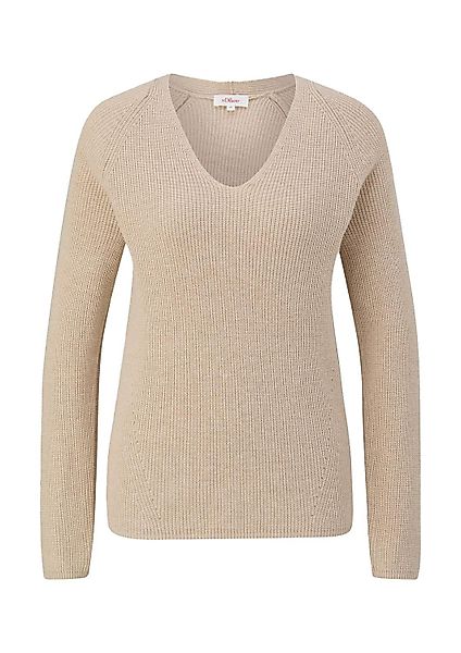 s.Oliver V-Ausschnitt-Pullover Basic (1-tlg) V-Ausschnitt, lamgarm günstig online kaufen