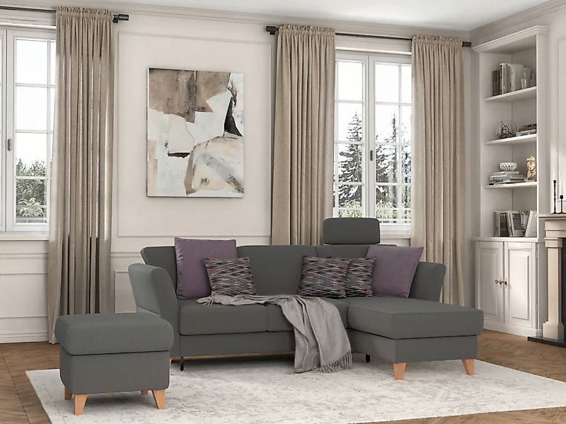 sit&more Ecksofa »Visby L-Form«, Wahlweise mit Bettfunktion und Bettkasten, günstig online kaufen