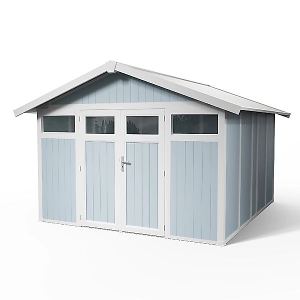 Grosfillex Kunststoff-Gerätehaus Utility 11 Graublau 11 m² günstig online kaufen